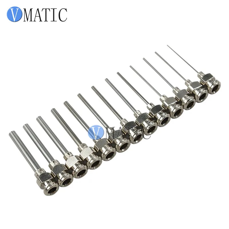 Free Shipping Double Thread All Metal Stainless Steel 1 Inch Dispensing Needle - Flat Tip, Precision 25mm Tube Length