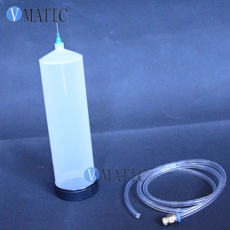 High Quality Thickened Glue Dispensing Pneumatic Syringe Cartridge 300 Cc / Ml Helix Luer Lock Tip With Adapter