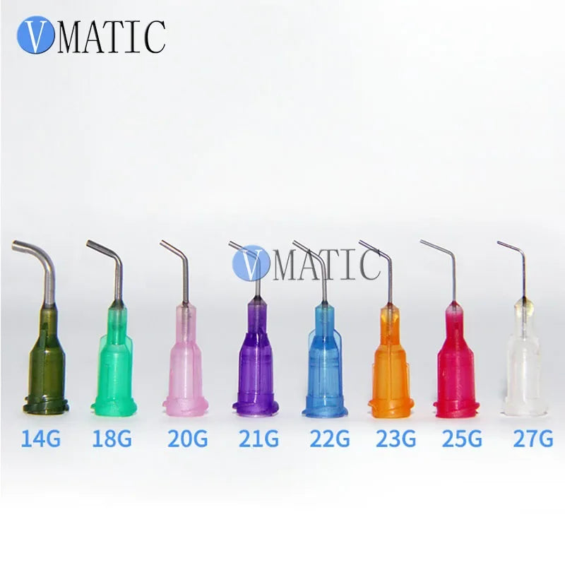 Free Shipping 0.5'' 500Pcs Bent Dispenser Tips / Flow Needle Tips / 45 Degree Bent Liquid Dispensing Needles 1/2 Inch