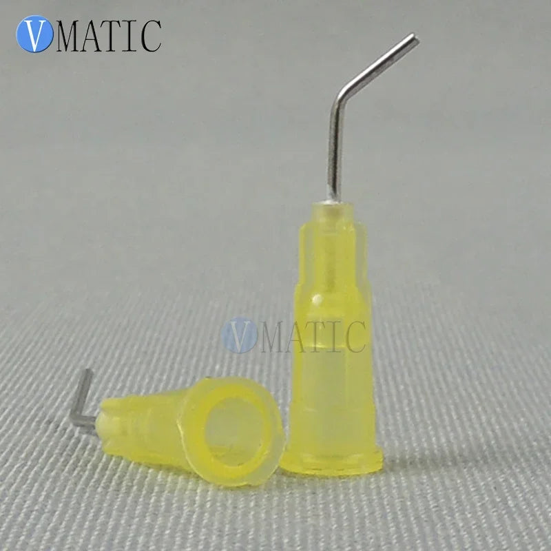 Free Shipping 100 Pieces 25G 45 Bent Degree 0.5'' Glue Dispensing Needle Bayonet Type Dispenser Needles 1/2 Inch