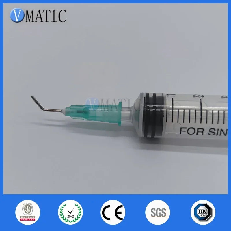 Free Shipping 100 Pieces 21G 45 Bent Degree 0.5'' 1/2 Inch Glue Dispensing Needle Bayonet Type Needles