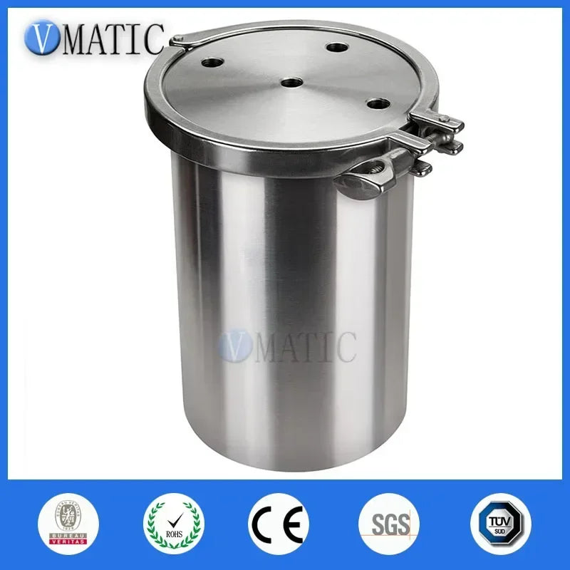 ‌10L Stainless Steel 304 Pneumatic Pressure Tank | Clip-Frame Industrial Air Pot with Accessories Free Shipping‌