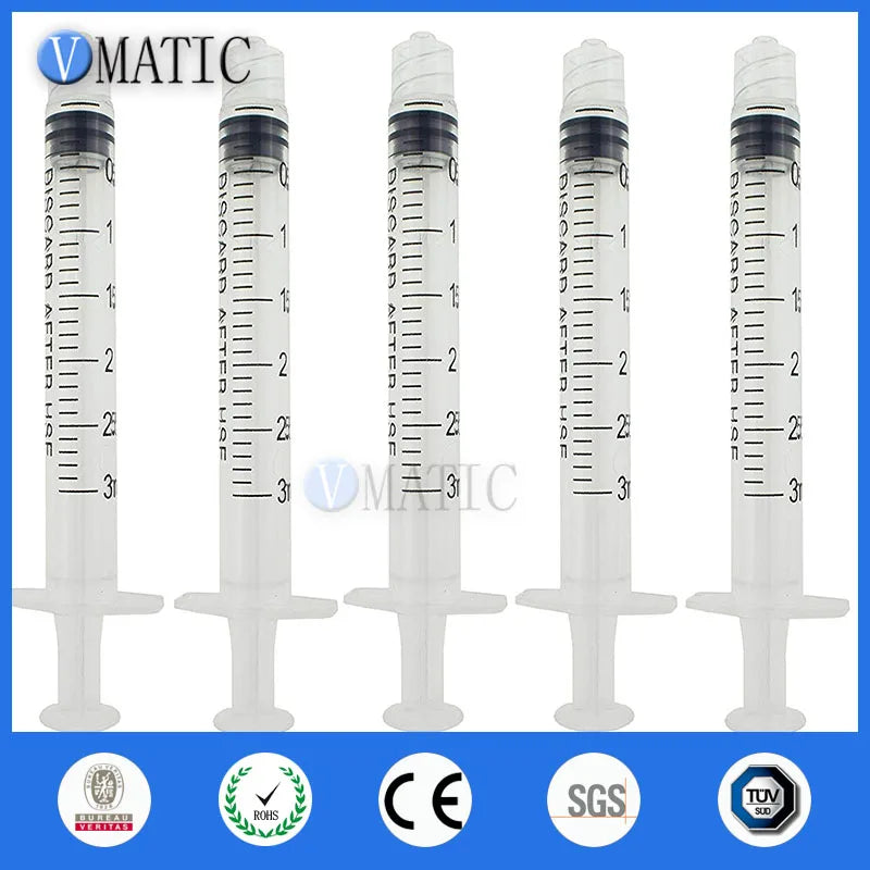 Free Shipping China Factory 100Pcs 3ml Dispensing Plastic Liquid Dispenser Syringe 3cc