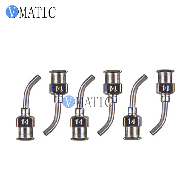 Free Shipping 12Pcs 1/2'' Inch 14G 45 Degree Bent Stainless Steel Dispensing Needle