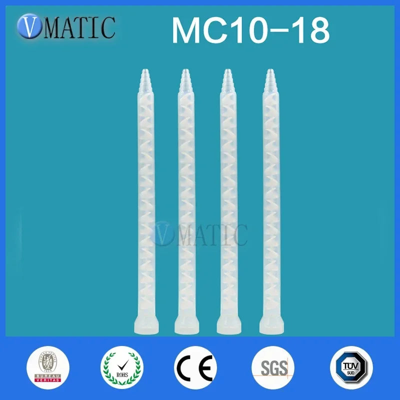‌Industrial Static Mixer Nozzles MC-MS10-18 | Dual-Cartridge Epoxy Dispensing Heads (PTFE White Core） Free Shipping‌
