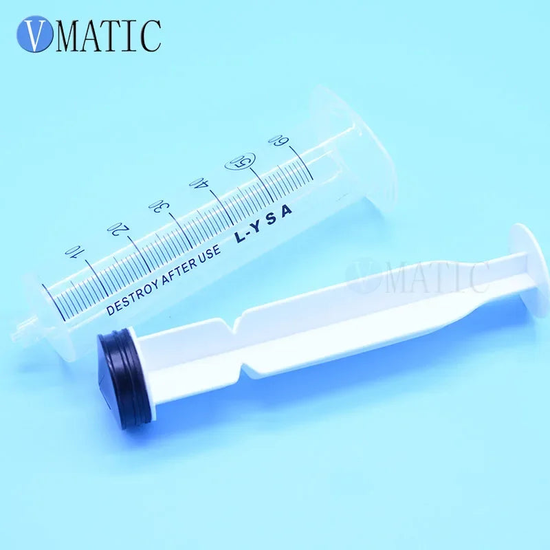 Free Shipping Quality 5Pcs 60ml Luer Lock Syringe Luer Lock Tip Plastic Syringe 60cc