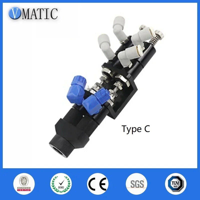 Manual Dual Fluid AB Mixing Needle Epoxy Glue Dispensing Air Control Pneumatic Valve