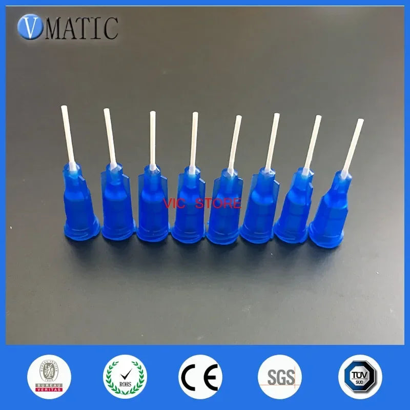 Free Shipping 100Pcs 22G Blue 0.5'' PP Flexibility Tips Glue Dispensing Needle PP Flexible Dispenser Needle Length 1/2 Inch