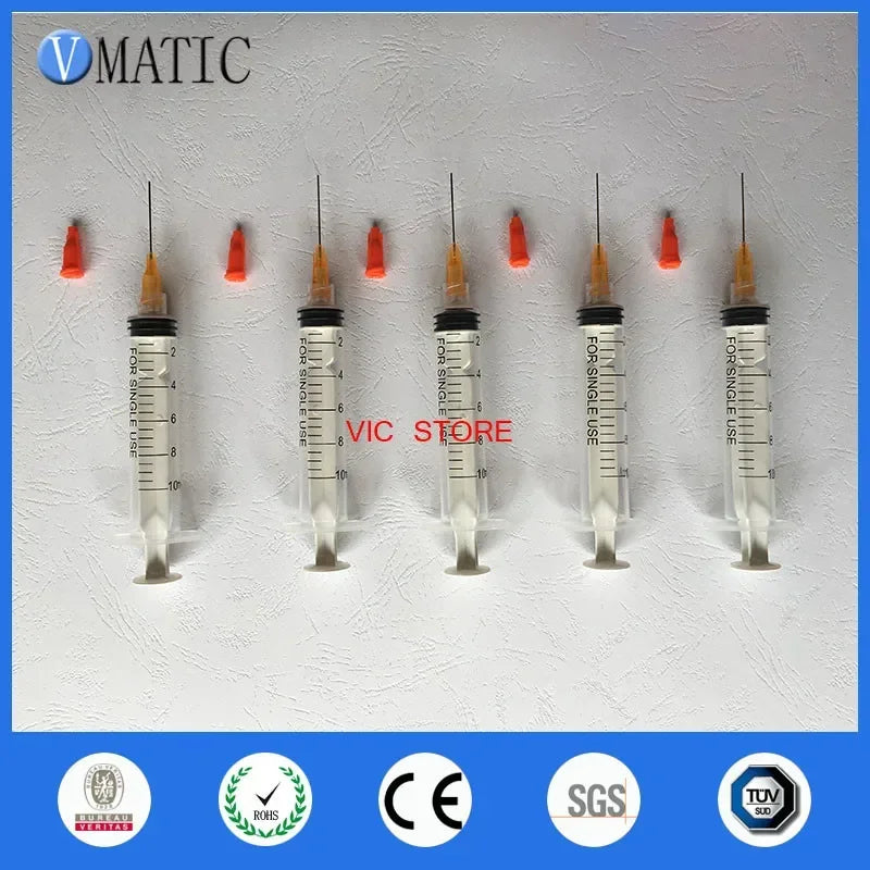 Free Shipping Non Sterilized 1 Inch 23G Te Premier Dispensing Needle Tips Dispenser Needles With 10cc/ml Syringe