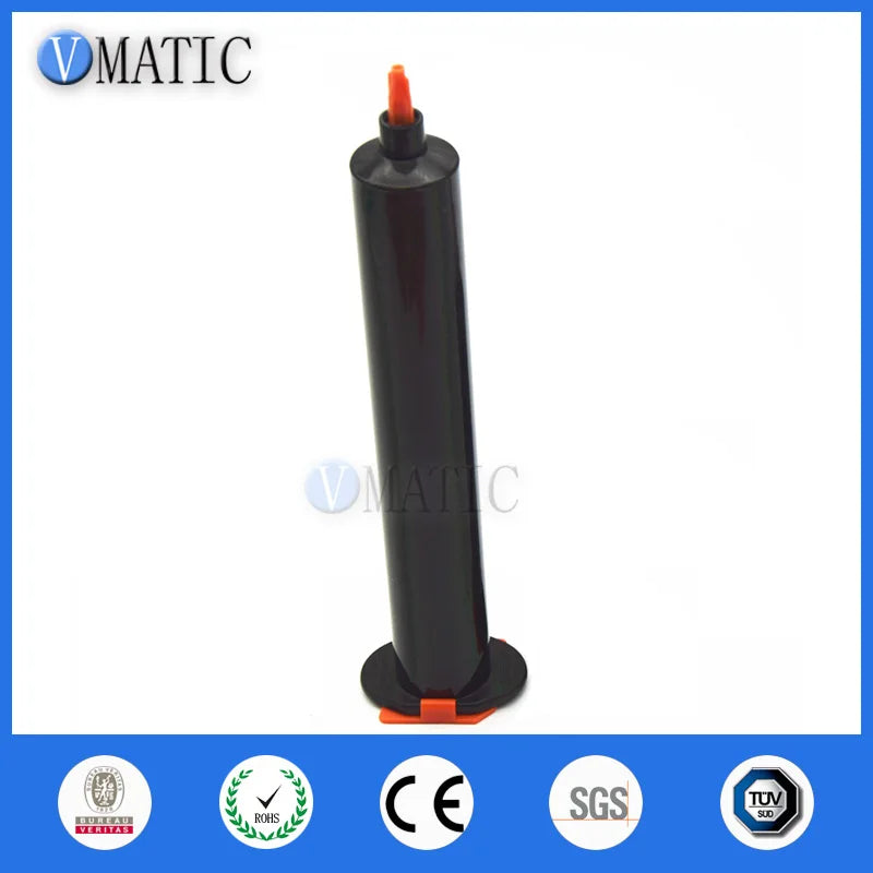 Free Shipping 55cc American Style Black UV Dispenser Air Pneumatic Syringe 55ml Black Glue Dispensing Syringe Barrel With Piston