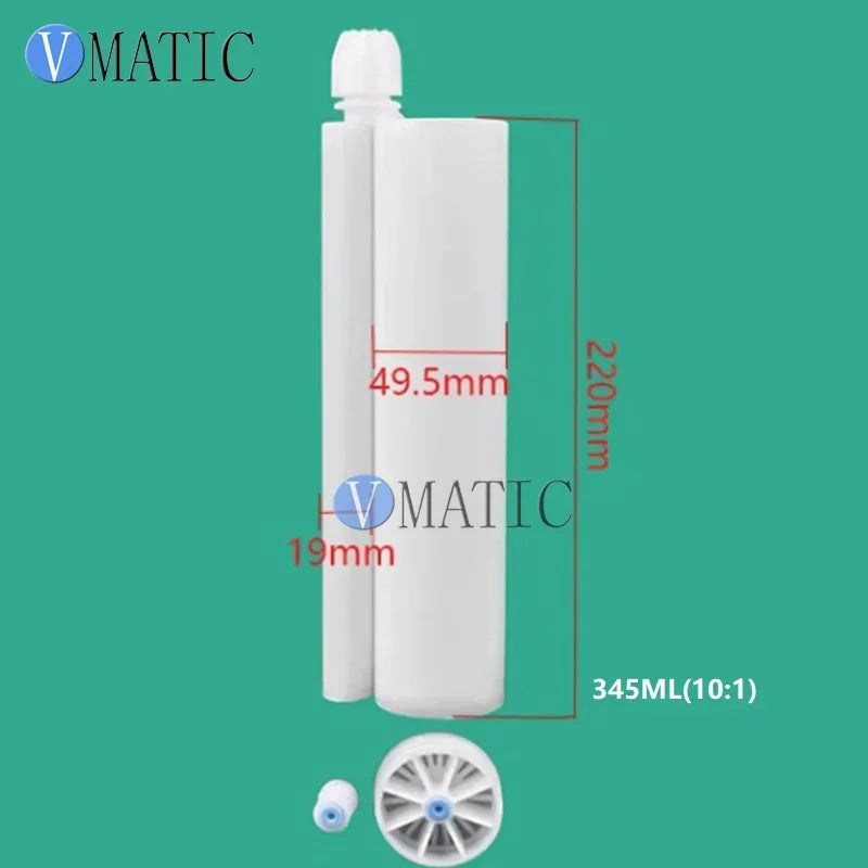 Free Shipping High Quality 200 345 400 450 600 Ml Dual Epoxy Cartridge 1:1 2:1 10:1 Ratio Air Compressor Pipe With Pistons & Cap