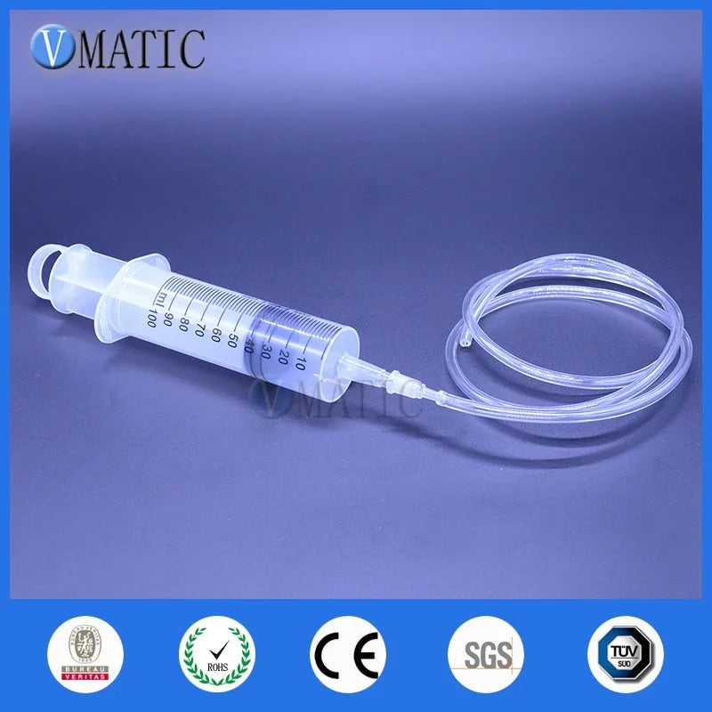 Free Shipping Liquid Dispensing Large Big Giant 100ml/cc Syringe Big Mouth + PVC Tube Set