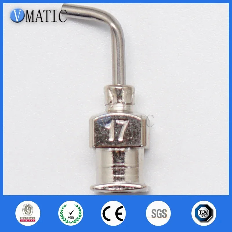 ‌13-30G Angled Dispensing Needle 0.5'' | 90° Stainless Steel Luer Lock Tips for Industrial Adhesive & Cosmetic | 12pcs Fast Ship