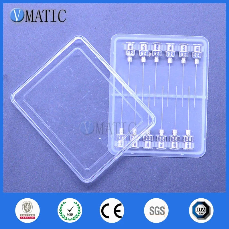 Free Shipping 12 Pcs 1 Inch Length 28G Blunt Stainless Steel Glue Fluid Dispensing Syringe Needle Tips
