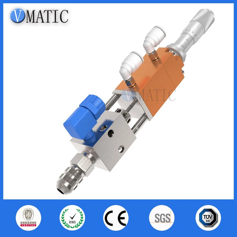 High Quality Pneumatic Double Acting Needle-Off (Tip-Seal) Glue Dispensing Nozzle Valve With Micrometer Tuner