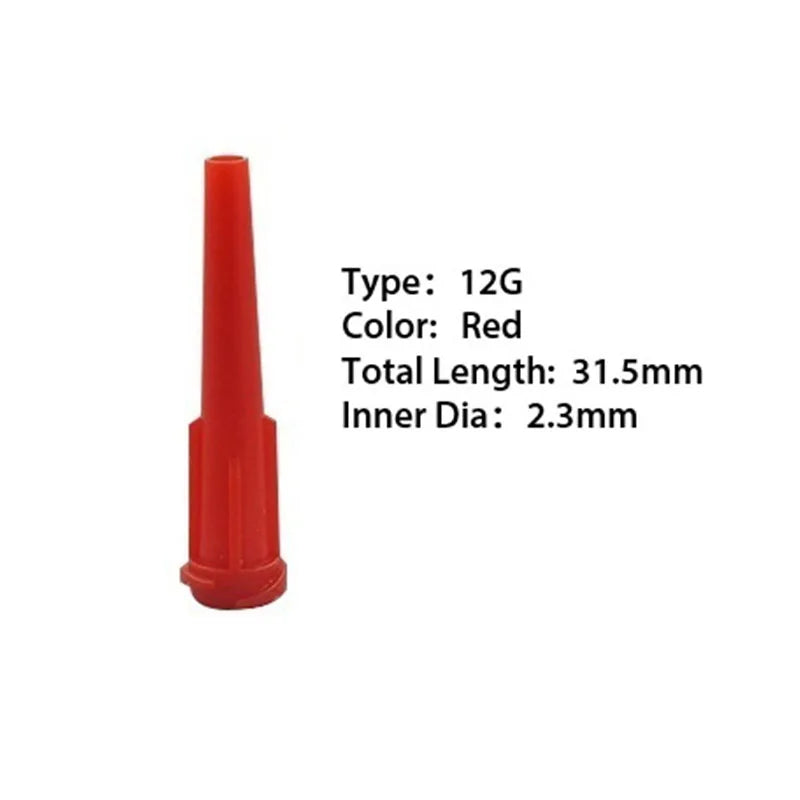 ESD-Safe Luer Lock Plastic Dispensing Needle Nozzles 8G to 32G For TT Glue Applicator Dispenser Tapered/Conical Tip X 100pcs