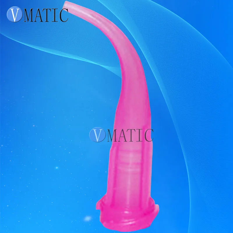 Free Shipping Quality 100pcs 20G Pink TT Tapered Bend Dispensing Needle Tips