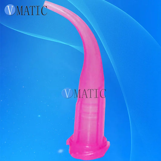 Free Shipping Quality 100pcs 20G Pink TT Tapered Bend Dispensing Needle Tips