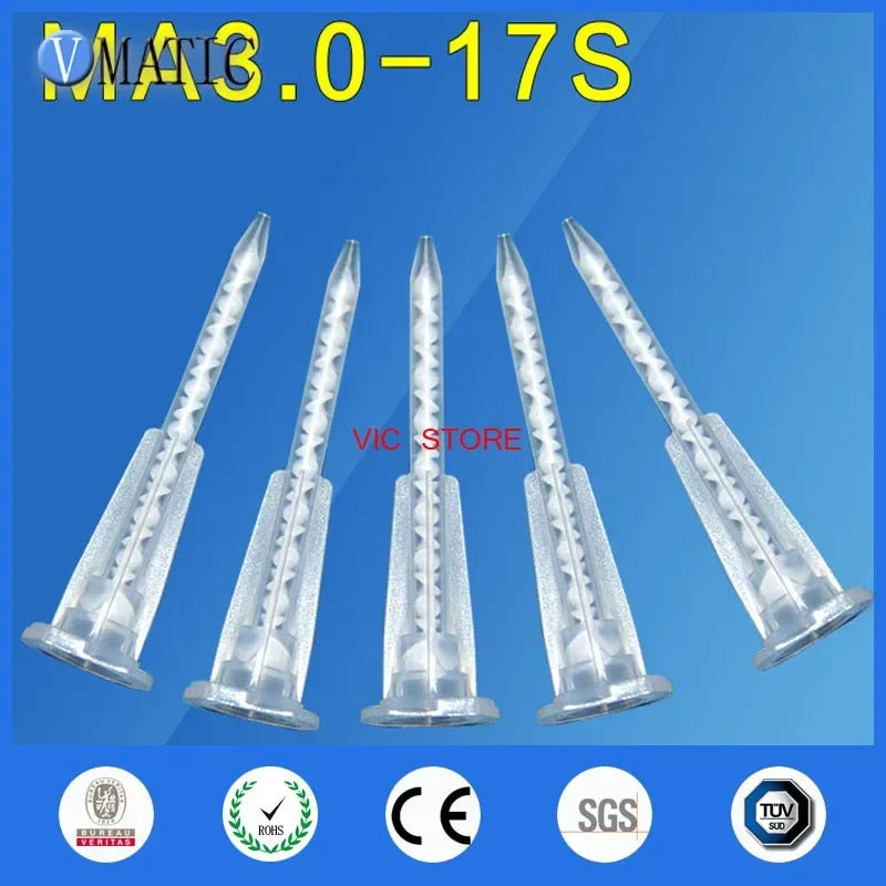 Free Shipping 100Pcs Wholesale Resin Static Mixer Ma3.0-17S Mixing Nozzles For Duo Pack Epoxies