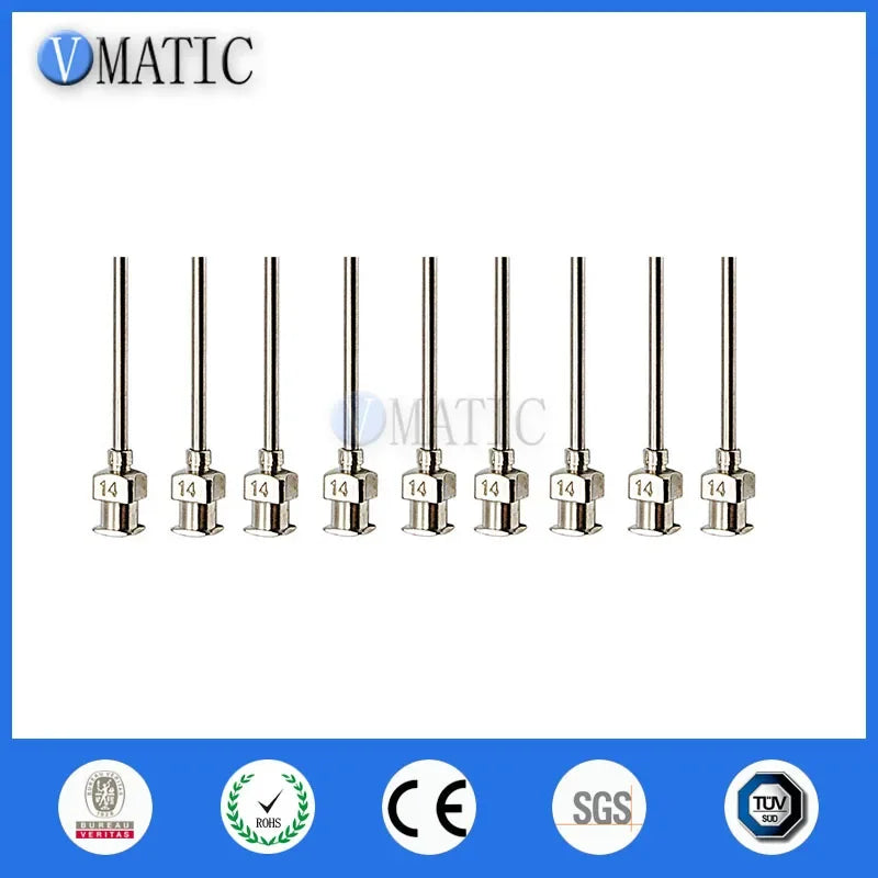Free Shipping 12Pcs 1 Inch Tip Length 14G Blunt Stainless Steel Dispensing Needles Syringe Needle Tips Glue Dispenser Needle