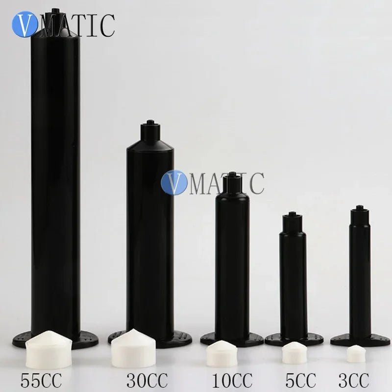 Free Shipping 3Pcs 55ml Us Style UV Dispenser Black Pneumatic Syringe 55cc Black UV Dispensing Syringes
