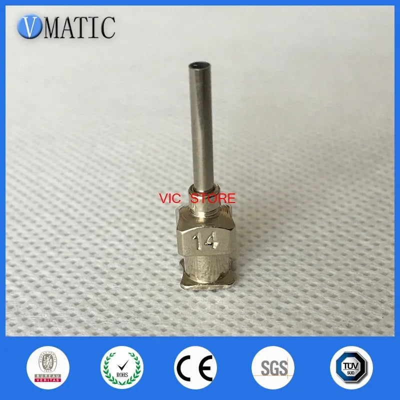 Free Shipping All Metal Stainless Steel 0.5'' 14G Dispenser Blunt 12Pcs Glue Dispensing Syringe Needle Tips 1/2 Inch
