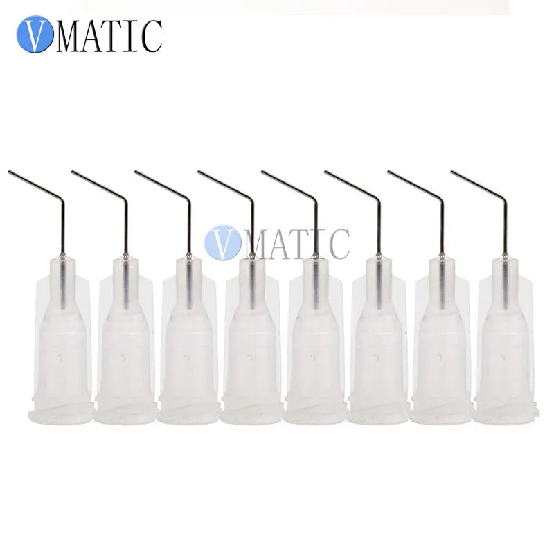 High Quality 100Pcs 27G Clear 0.5" 45 Degree Bent Best Quality Glue Dispensing Needle Tips 1/2 Inch