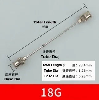 Free Shipping DOUBLE-ENDED Base Stainless Steel Precision Needle Flow Tube Lab Consumable Tool Custom Sizes Available