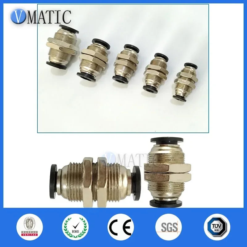 ‌M4-M12 Threaded Pneumatic Fittings Kit | Stainless Steel Tube-to-Tube Connectors for Industrial Air Systems