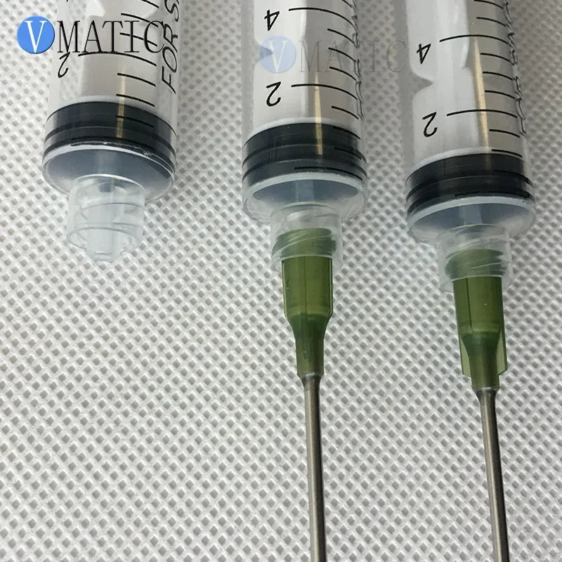 Free Shipping 6 Syringes 10ml 10cc With Caps & Dispensing Needle Tips Adhesives Glue Dispenser Syringes Needles 14G 1 Inch
