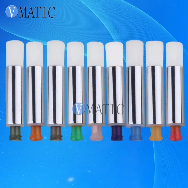 10mm Round Brush Tip Nozzle, Soft Bristles, Threaded for Glue Dispenser - Precision Adhesive Applicator