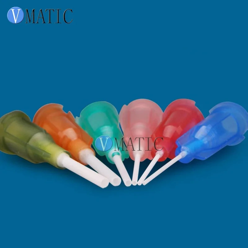 ‌100Pcs PP Flexible Dispensing Needles 14-25G Mix | 1/2'' Length Multi-Size / Cosmetics (Anti-Clog) Free Shipping & Trade Assura