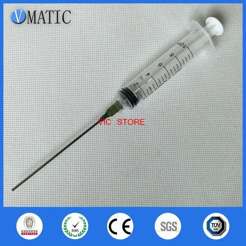‌14G Blunt Tip Syringe Kit 10ml | Luer Lock Plastic Dispenser for Glue/Resin/Cosmetics (3.75" Non-Sterile Needles 12pcs)‌