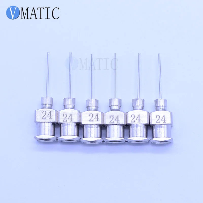 Free Shipping 0.5'' Tip Length 24G All Metal Blunt Stainless Steel Glue Dispensing Syringe Needles Tips 1/2 Inch