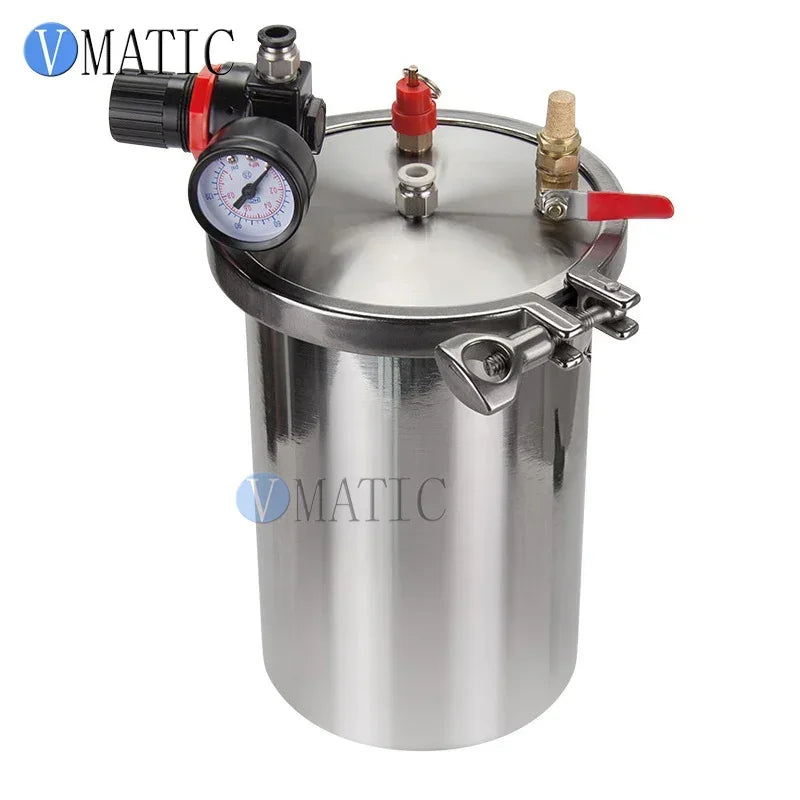 Free Shipping High Quality Clip Frame Type Stainless Steel 304 Pneumatic Pressure Tank 10L With Accessories