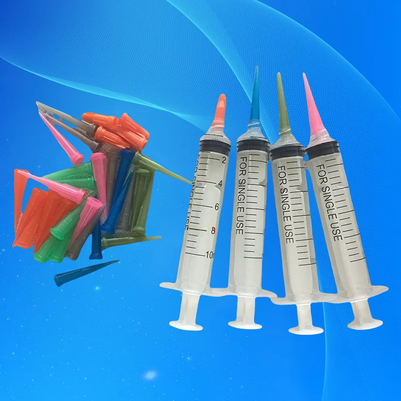 SMT Precision Dispenser Kit 10ml | 0.5mm Industrial Syringe for Solder Paste & Thick Adhesives with 5 Needle Gauges