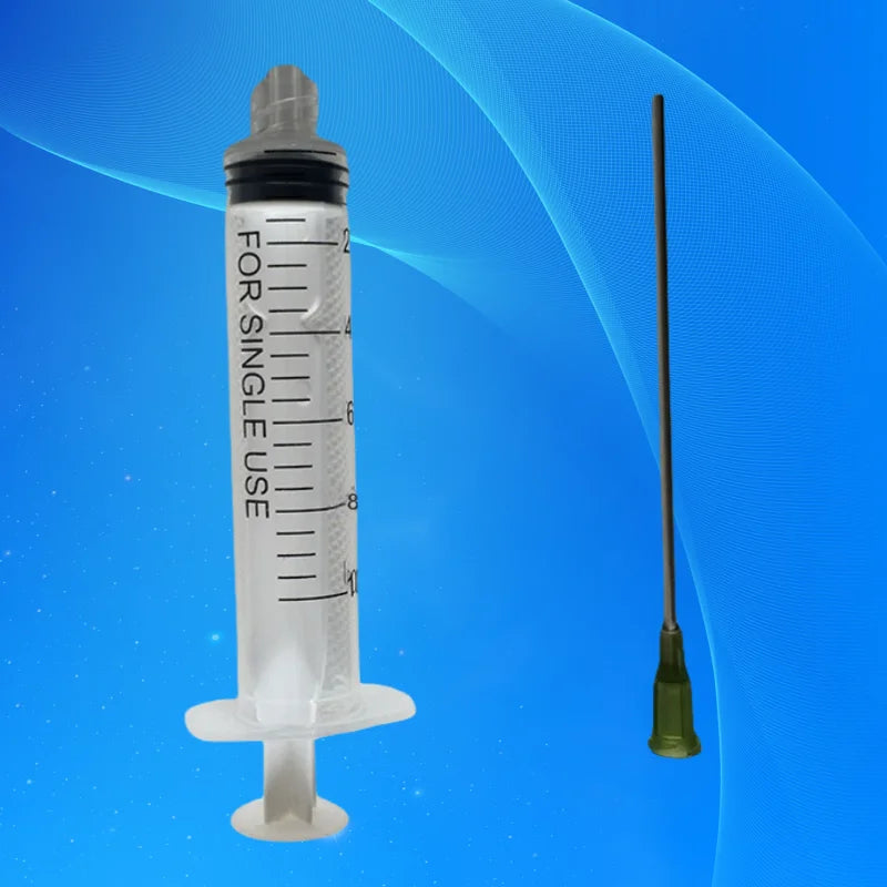 ‌14G Blunt Tip Syringe Kit 10ml | Luer Lock Plastic Dispenser for Glue/Resin/Cosmetics (3.75" Non-Sterile Needles 12pcs)‌