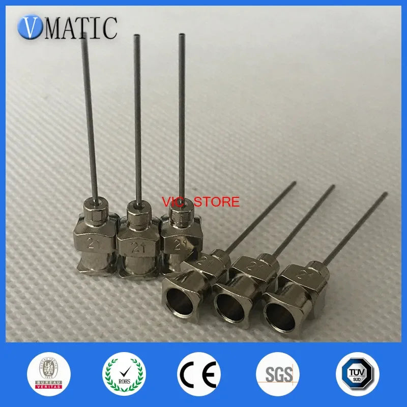 12-Piece Industrial Dispensing Needle Set | 21G (0.8mm) 316L Stainless Steel Tips for SMT Adhesive Application