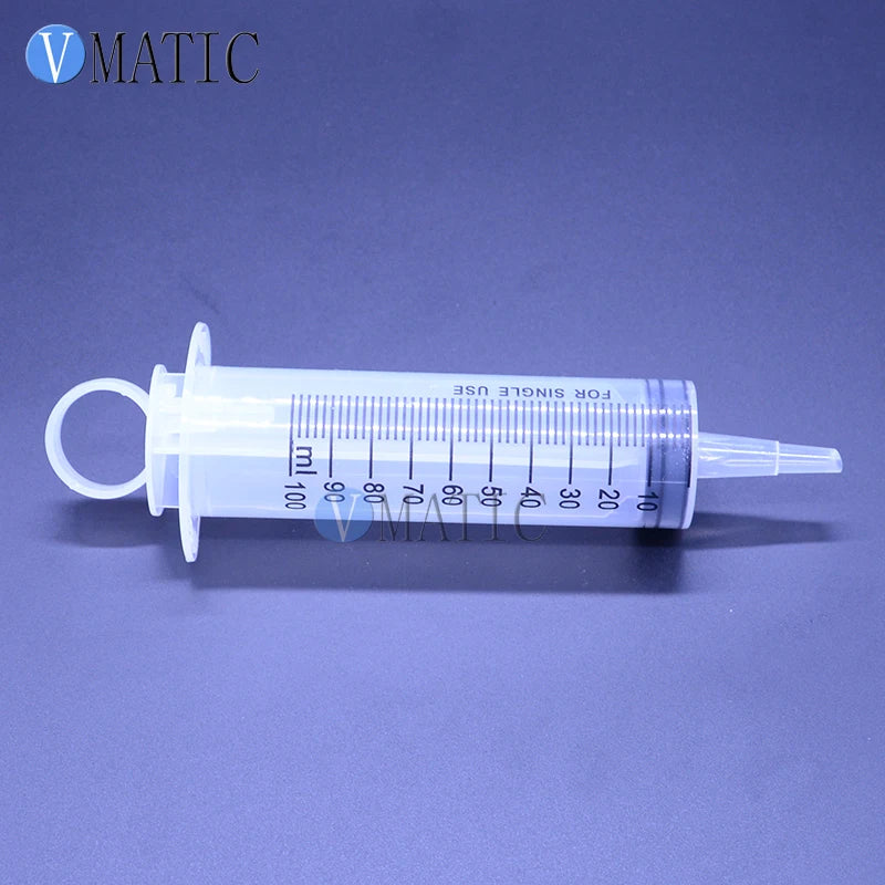 Free Shipping Liquid Glue Dispensing Large Big 100ml 10cc Syringe Big Mouth + PVC Tube 100mm Length