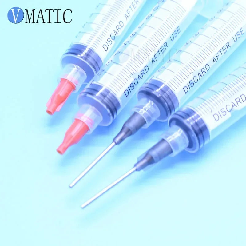 Free Shipping Liquid Dispenser Solder Paste Adhesive Glue Syringe + 5Pcs 1'' 16G Dispensing Needle + 5Pcs Syringes With Cap