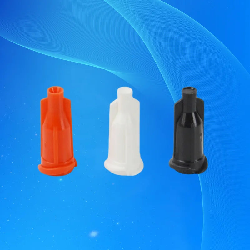 Free Shipping 50Pcs Orange Plastic Luer Lock Dispensing Syringe Tip Cap Stopper Adhesives Tools