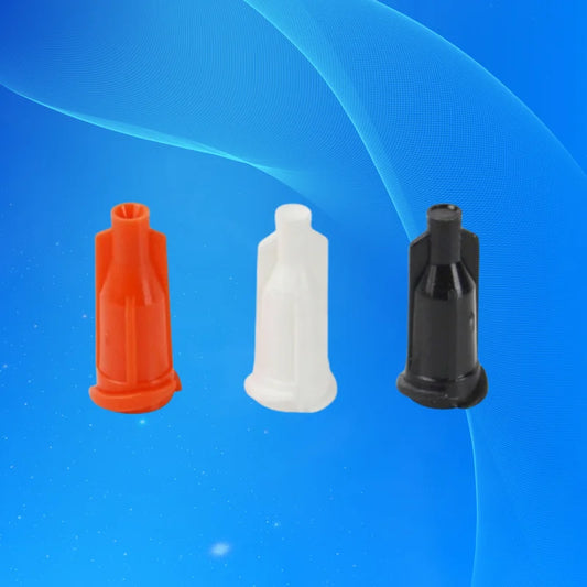 Free Shipping 50Pcs Orange Plastic Luer Lock Dispensing Syringe Tip Cap Stopper Adhesives Tools