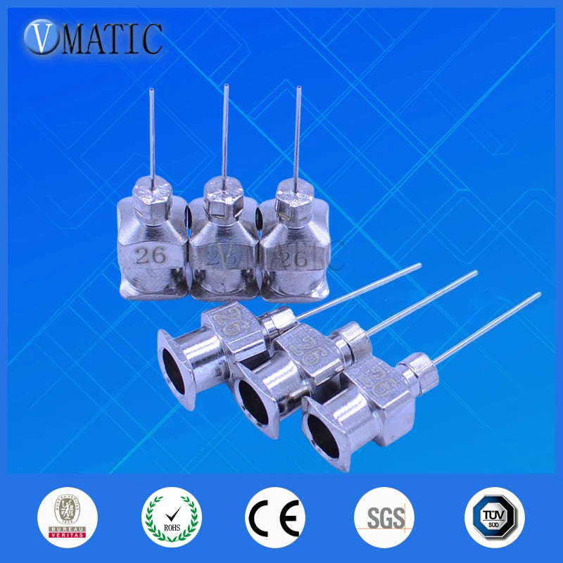 Free Shipping 12Pcs 1/2 Inch Needle Tip Length 26G Stainless Steel Epoxy Glue Dispensing Needles