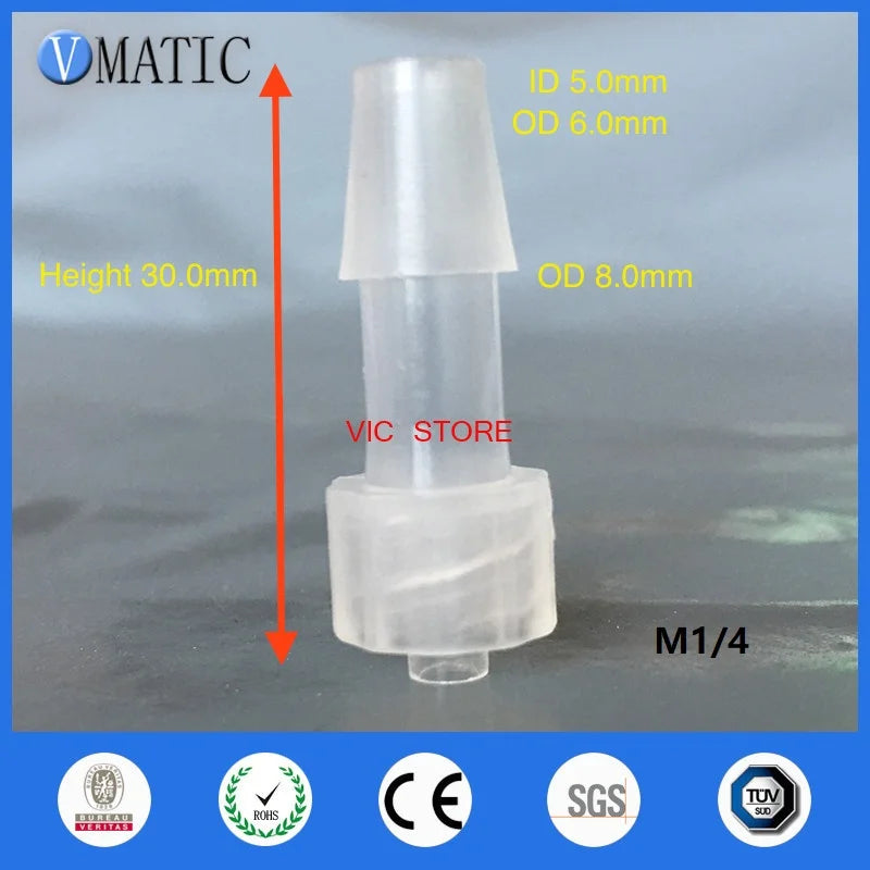 Free Shipping 1/8 Inch Barb Female Luer Lock Tapered Syringe Fitting (Polyprop) Plastic Adapter