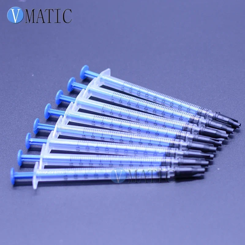 ‌10×1ml Precision Syringe Kit | Multi-Purpose Plastic Dispenser with Black Cap for Lab/Cosmetics/Adhesive (Chemical-Resistant )‌