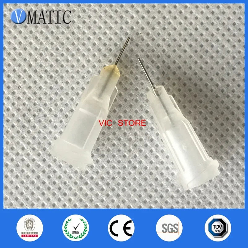 Free Shipping Clear Color 100Pcs/Lot 27G 1/4'' Stainless Steel Tip Dispensing Screw Needles Syringe Needle Tips
