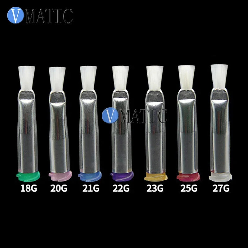 ‌10Pcs 18G-27G Luer Lock Dispensing Needle | 3mm Flat White Brush Tip / Electronics (Anti-Drip) Free Shipping‌