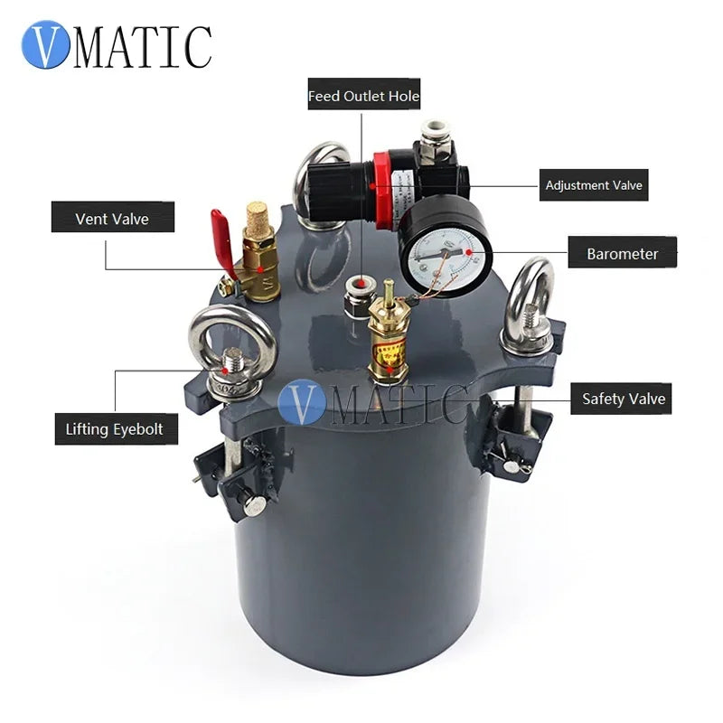 Free Shipping Fluid Glue Adhesive Dispensing Pneumatic Valve Big Flow With Stainless Carbon Steel Pressure Tank Equipment Set