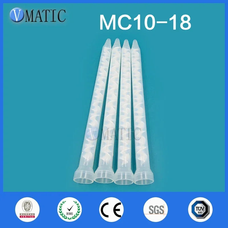 ‌Industrial Static Mixer Nozzles MC-MS10-18 | Dual-Cartridge Epoxy Dispensing Heads (PTFE White Core） Free Shipping‌