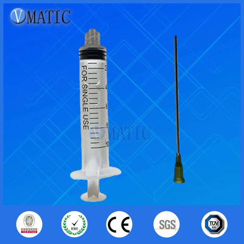 Free Shipping 10Sets 100mm Length 14G Dispensing Needle + 10cc/ml Plastic Manual Syringe